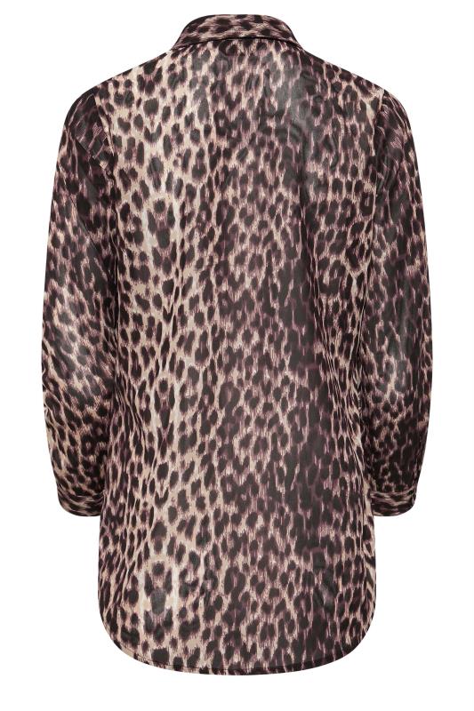 Petite Brown Leopard Print Shirt | PixieGirl 7