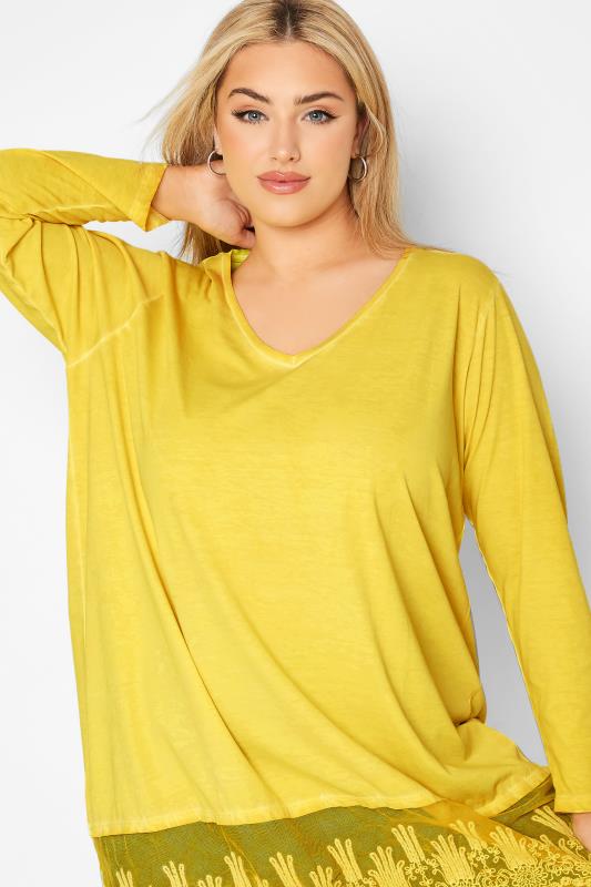 Curve Yellow Lace Trim Tunic Top_DR.jpg