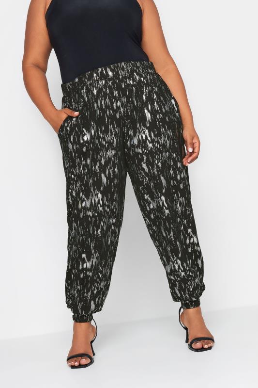 YOURS Curve Printed Cuffed Harem Jogger | Yours Clothing 1