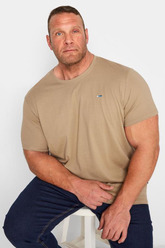 Men's  BadRhino Big & Tall Tan Brown Plain T-Shirt