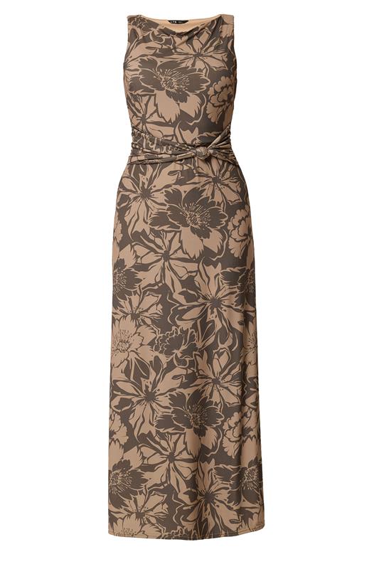 LTS Tall Women's Brown Floral Bow Detail Maxi Dress | Long Tall Sally 5