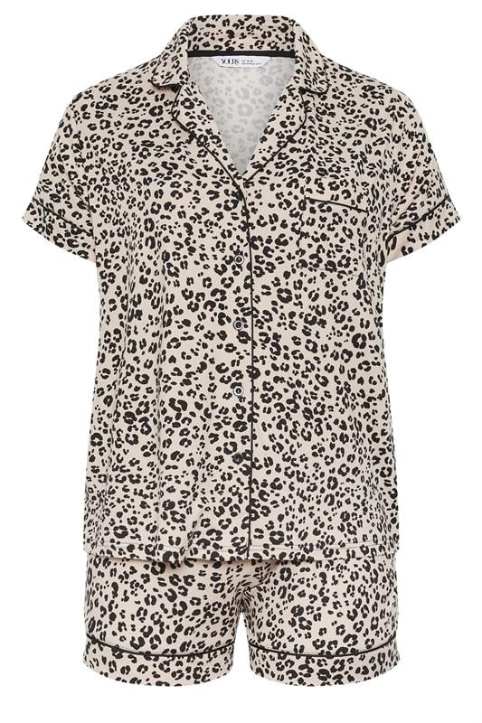 YOURS Plus Size Natural Brown Leopard Pyjama Set | Yours Clothing 4
