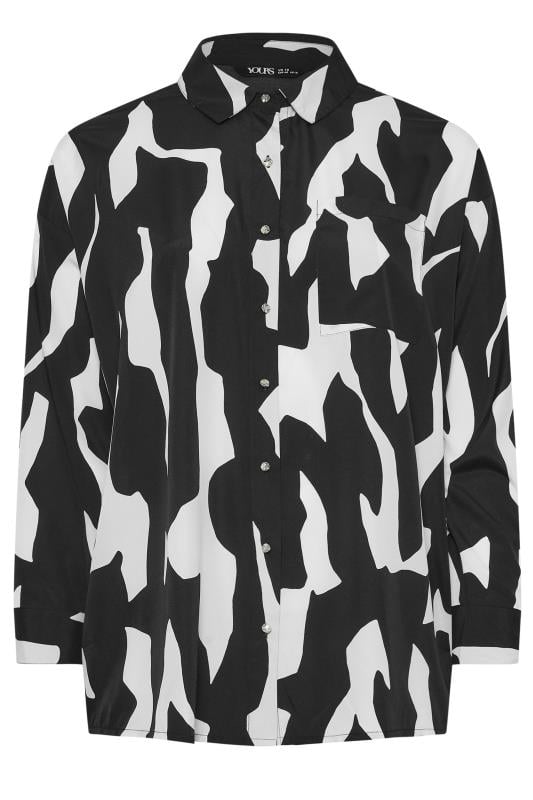 YOURS Plus Size Black & White Abstract Oversized Shirt | Yours Clothing  5