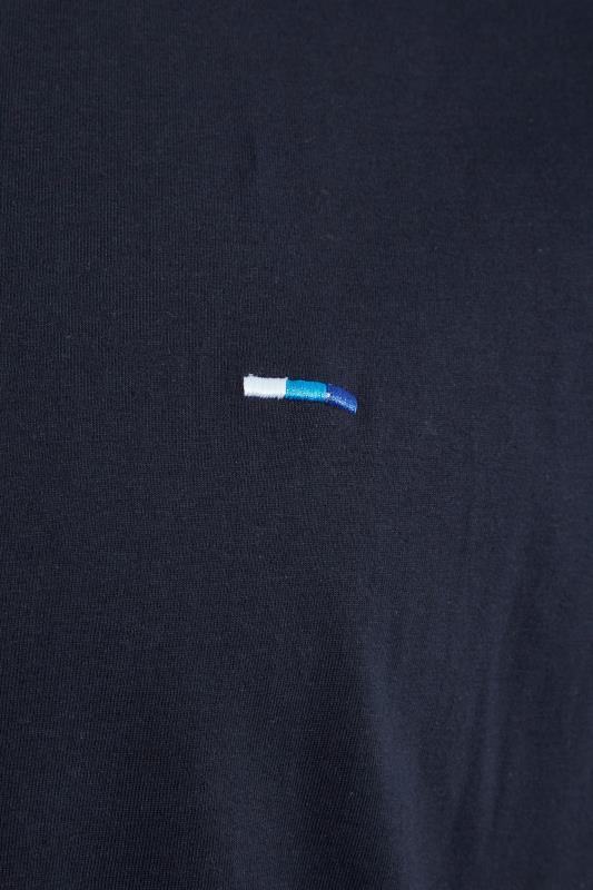 BadRhino Big & Tall Navy Blue Baseball Stripe T-Shirt 2