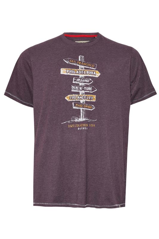 D555 Big & Tall Purple City Sign Post Printed T-Shirt | BadRhino 3