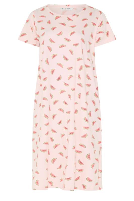 YOURS Plus Size Pink Watermelon Print Nightdress | Yours Clothing 5