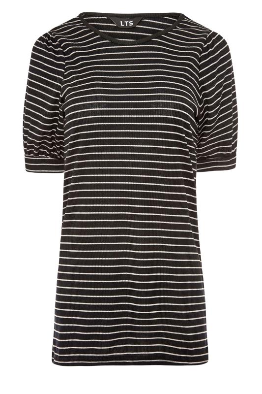 Black Puff Sleeve Stripe T-Shirt_F.jpg