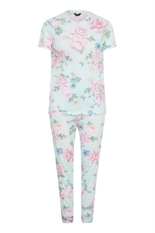 Petite Blue Floral Print Pyjama Set 5