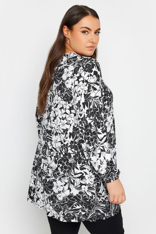YOURS Plus Size Black Leaf Printed Top | Yours Clothing 3