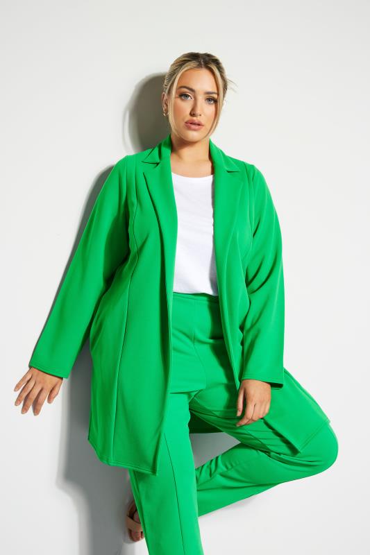 LIMITED COLLECTION Curve Bright Green Split Hem Tapered Trousers_E.jpg