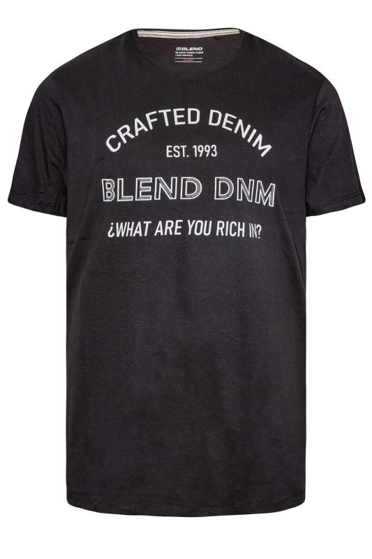 BLEND Big & Tall Black 'Crafted' Print T-Shirt 2