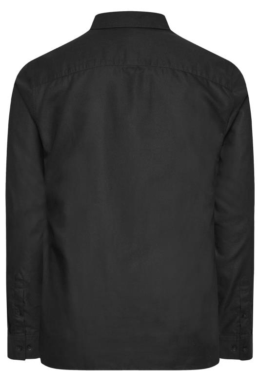 BadRhino Big & Tall Premium Black Long Sleeve Oxford Cotton Shirt 5