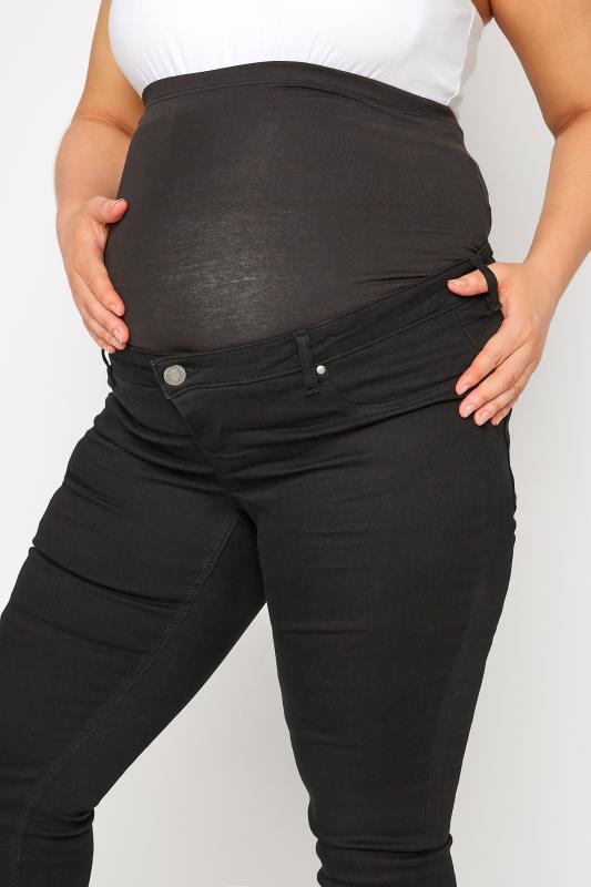 BUMP IT UP MATERNITY Curve Black Skinny Jeans With Comfort Panel 3