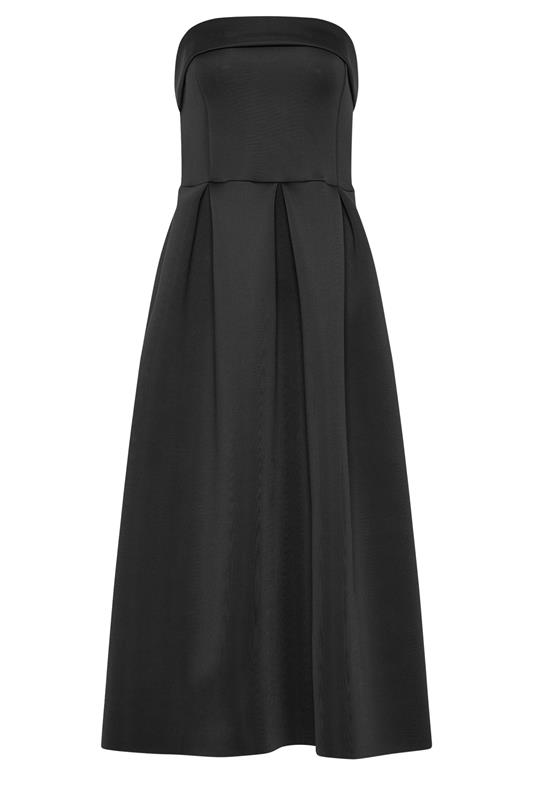 LTS Tall Women's Black Pleated Bandeau Midi Dress | Long Tall Sally 5