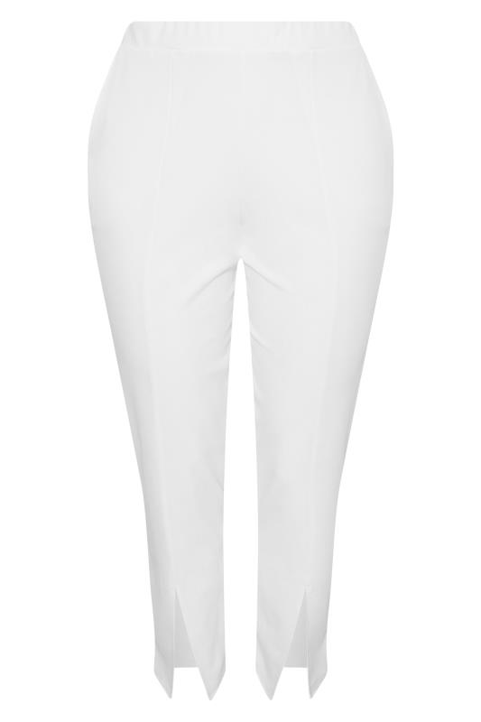 LIMITED COLLECTION Curve White Split Hem Tapered Trousers 5