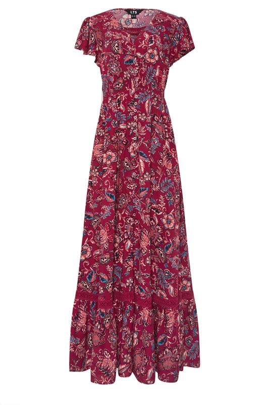 LTS Tall Women's Red Floral Print Button Maxi Dress | Long Tall Sally 6