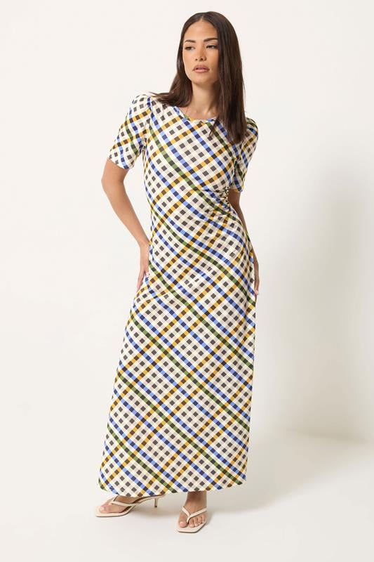  PixieGirl Petite vestido largo azul de cuadros vichy