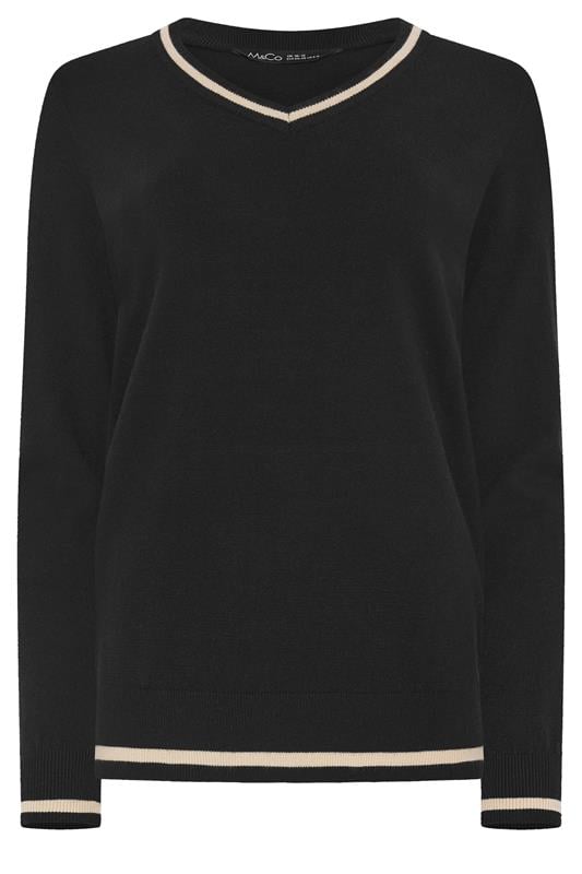 M&Co Black Tipped Long Sleeve Jumper | M&Co 5