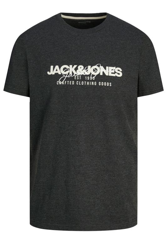 JACK & JONES Big & Tall Black Brand Chest Logo Crew Neck T-Shirt | BadRhino 2