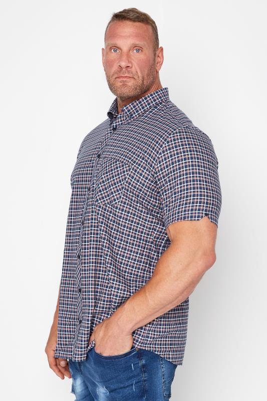 Plus Size  BEN SHERMAN Big & Tall Navy Blue Check Shirt
