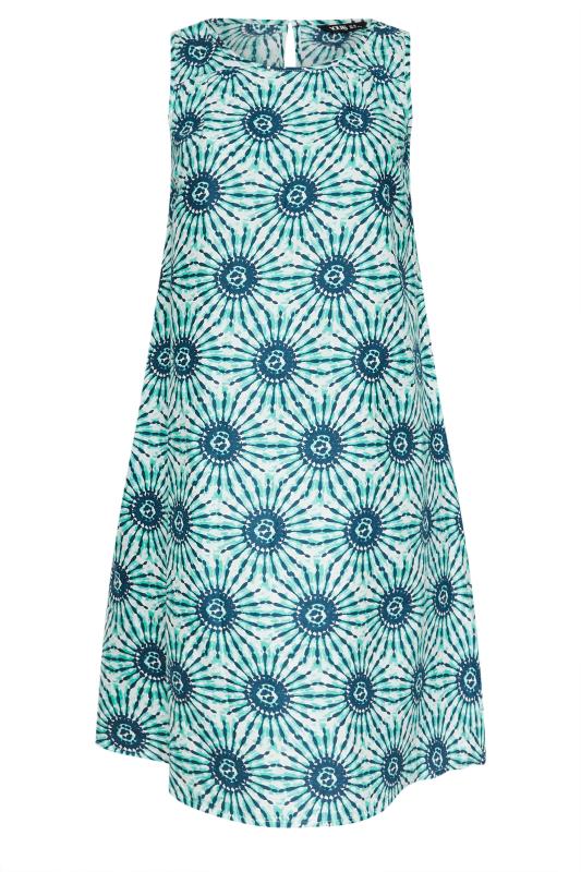 YOURS Plus Size Blue Abstract Print Pocket Swing Dress | Yours Clothing 5