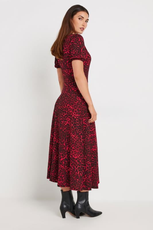 LTS Tall Women's Red Leopard Print Wrap Midi Dress | Long Tall Sally 3