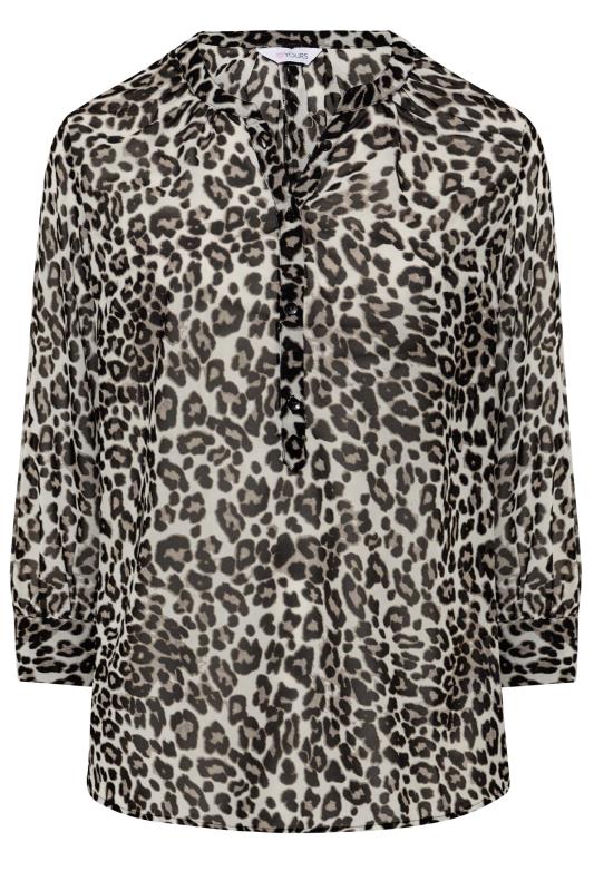 Plus Size Brown Animal Print Balloon Sleeve Shirt | Yours Clothing 6