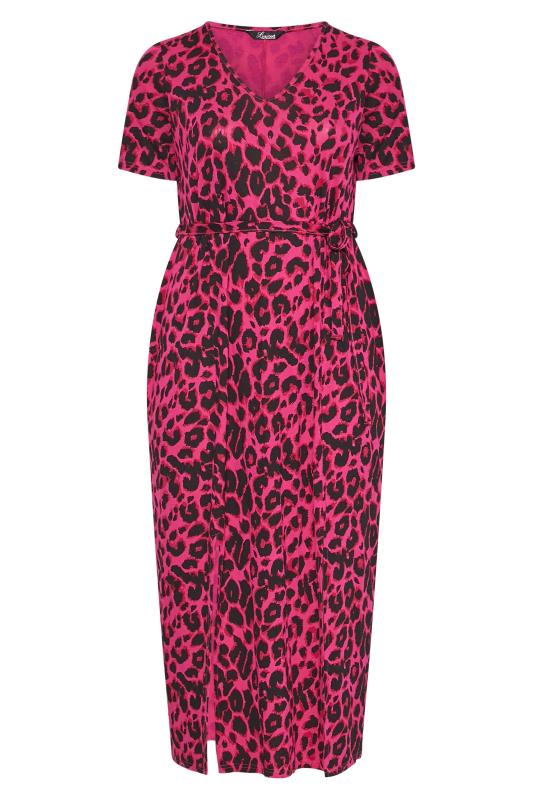 LIMITED COLLECTION Curve Pink Leopard Print Maxi Dress 6