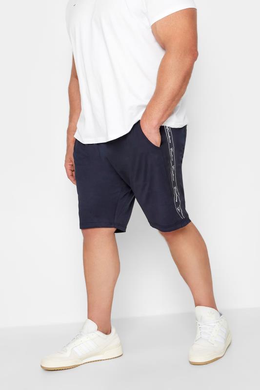 D555 Big & Tall Navy Blue Couture Side Panel Shorts | BadRhino 1