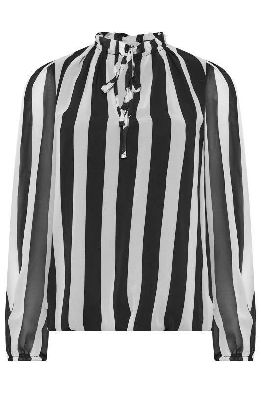 M&Co Black Stripe Tie Neck Blouse | M&Co 6