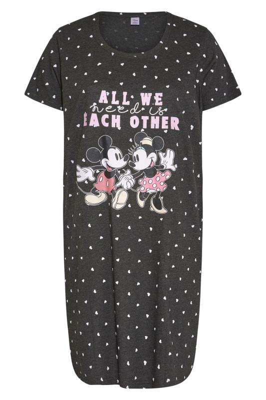 DISNEY Plus Size Grey Mickey and Minnie Nightdress | Yours Clothing 5