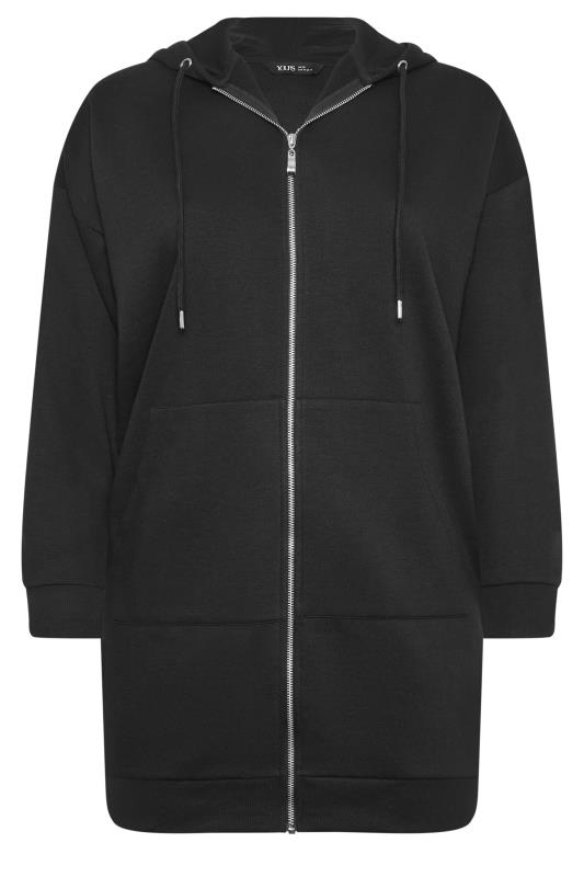 YOURS Plus Size Black Longline Zip Hoodie | Yours Clothing 6