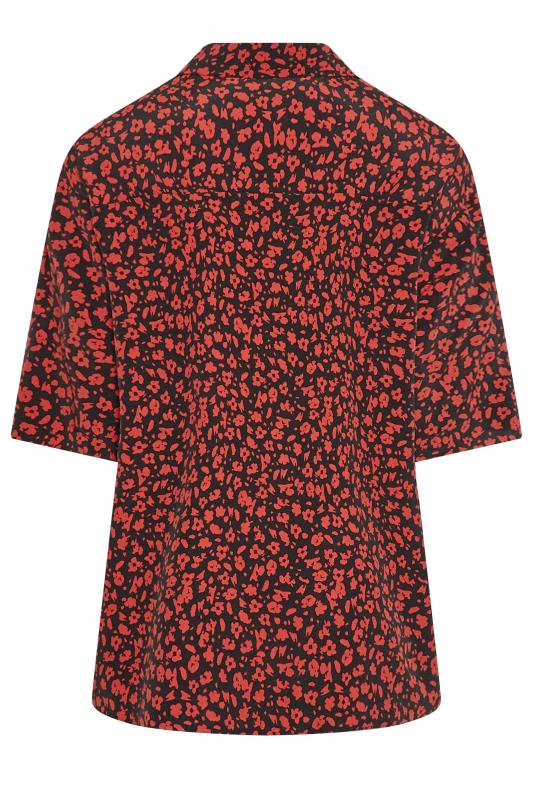 YOURS Plus Size Red Floral Print Shirt | Yours Clothing 7