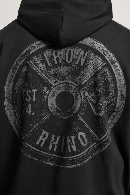 IronRhino Big & Tall Black Weightplate Hoodie | BadRhino 4