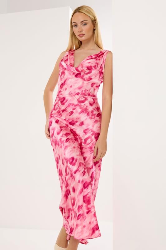 STAR Pink Abstract Cowl Neck Dress | StarByJM 1