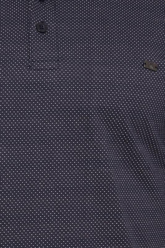 KAM Big & Tall Mens Navy Blue Polka Dot Polo Shirt | BadRhino  2