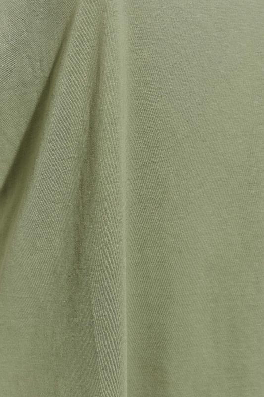 Curve Khaki Green Oversized Boxy T-Shirt 5