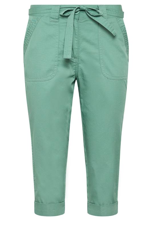 M&Co Green Cool Cotton Poplin Cropped Trousers | M&Co 5