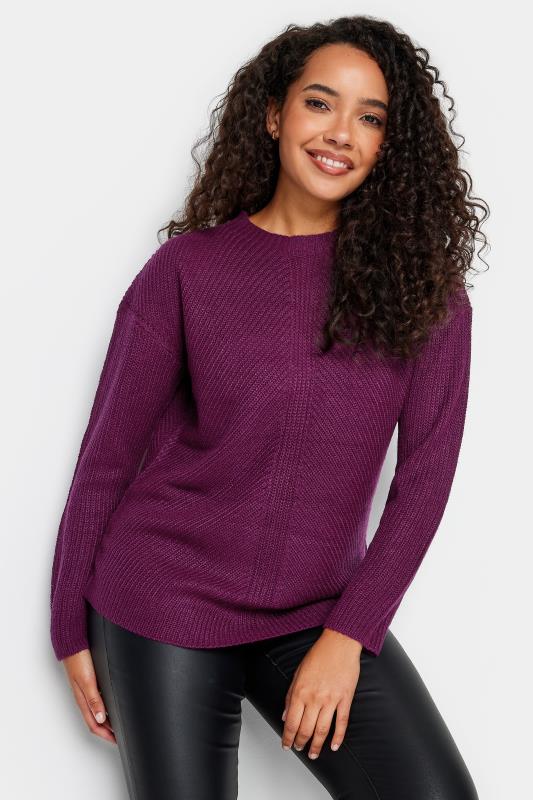 Women's  M&Co Berry Red Funnel Neck Knitted Jumper