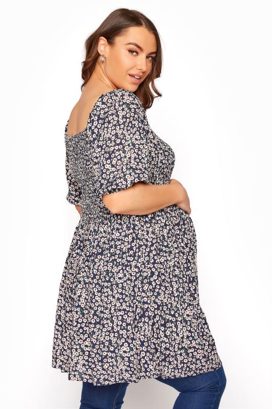 BUMP IT UP MATERNITY Curve Ditsy Shirred Bodice Top 1