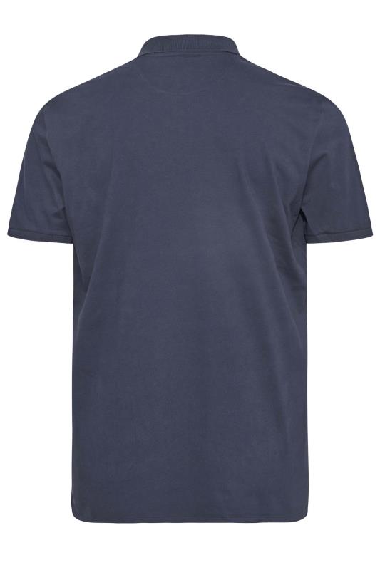 LYLE & SCOTT Navy Blue Logo Polo Shirt | BadRhino 3