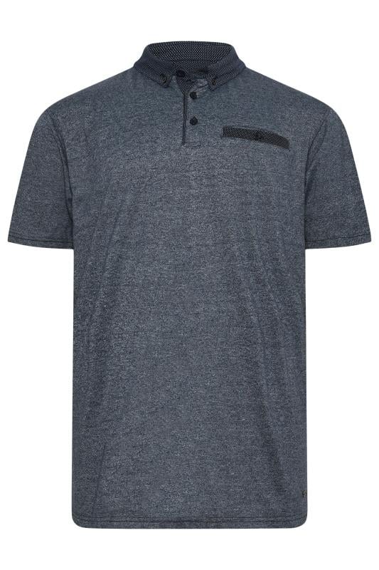 Men's  KAM Indigo Blue Marl Polo Shirt