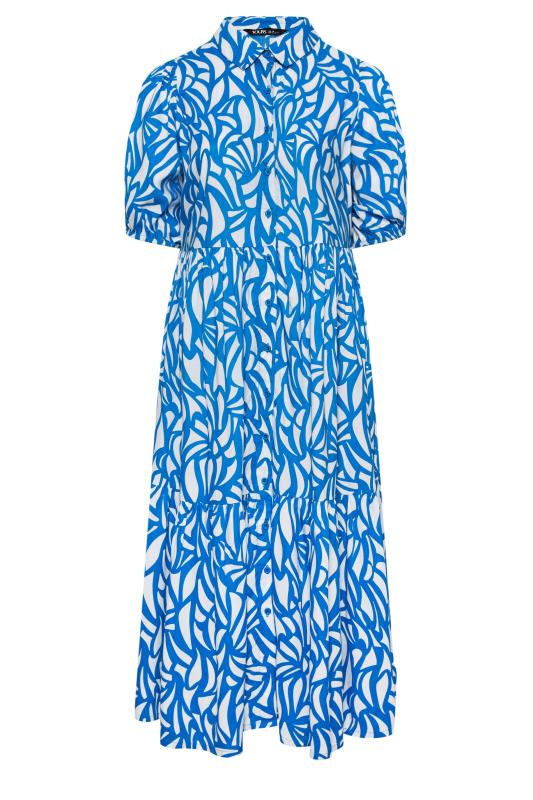 YOURS Plus Size Blue Abstract Print Shirt Dress | Yours Clothing 6