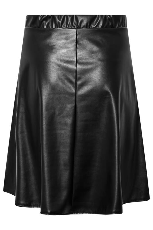 YOURS LONDON Plus Size Black Faux Leather Skirt | Yours Clothing  5