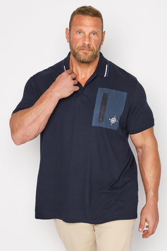 Men's  BadRhino Navy Blue Pocket Polo Shirt