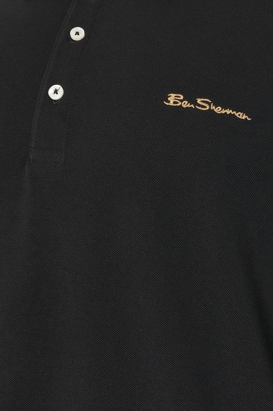 Ben Sherman Big & Tall Black Pique Polo Shirt | BadRhino 5