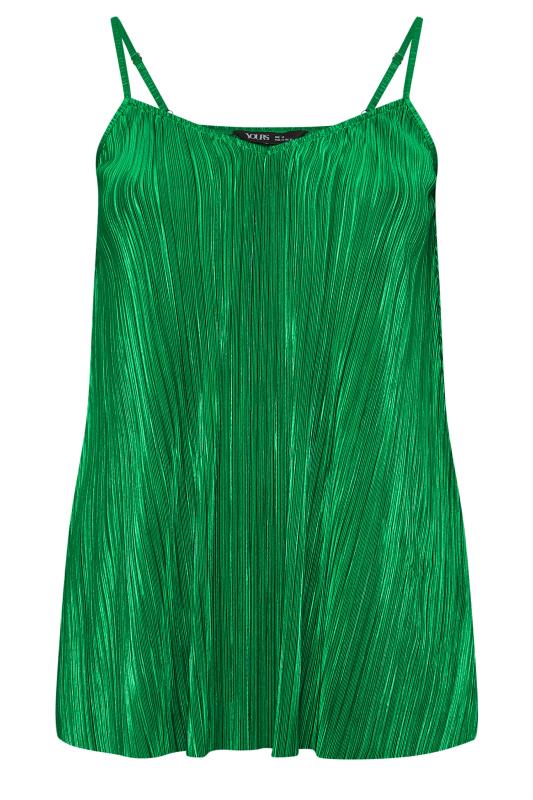 LIMITED COLLECTION Plus Size Green Plisse Cami Top | Yours Clothing 5