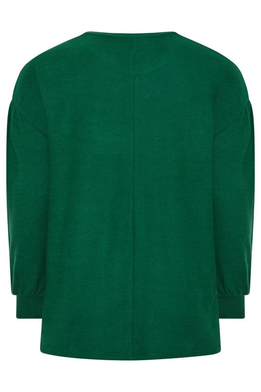 YOURS LUXURY Plus Size Green Diamante Embellished Soft Touch Jumper | Yours Clothing 8