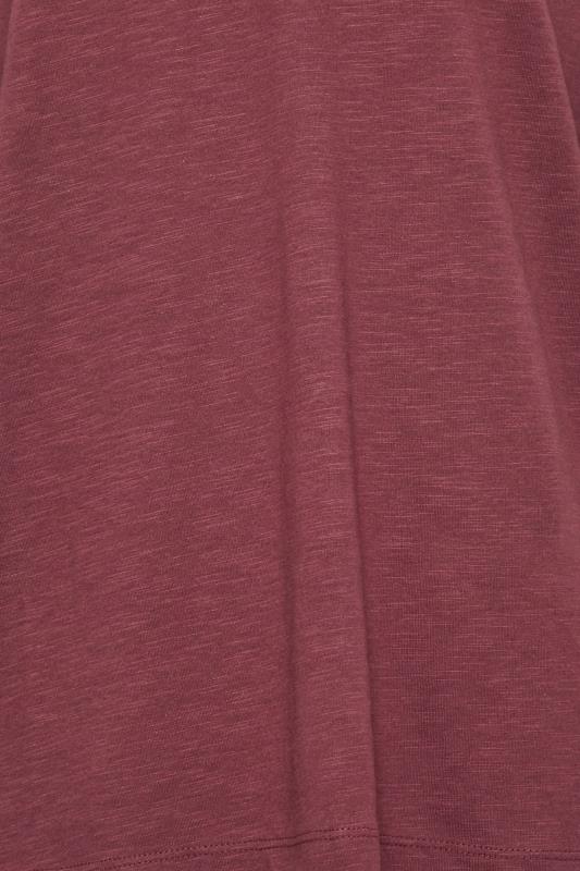 LTS Tall Berry Red V-Neck Long Sleeve Cotton T-Shirt | Long Tall Sally 5