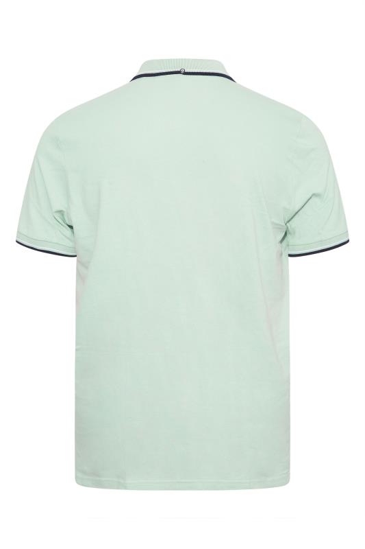 BEN SHERMAN Big & Tall Mint Green Tipped Polo Shirt_Y.jpg
